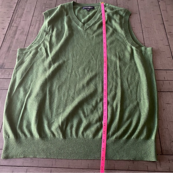 Banana Republic Silk Cashmere Green V-Neck‎ Sweater Vest Size L - Picture 11 of 14